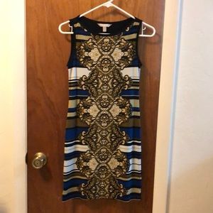 Blue black and gold Banana Republic shift dress